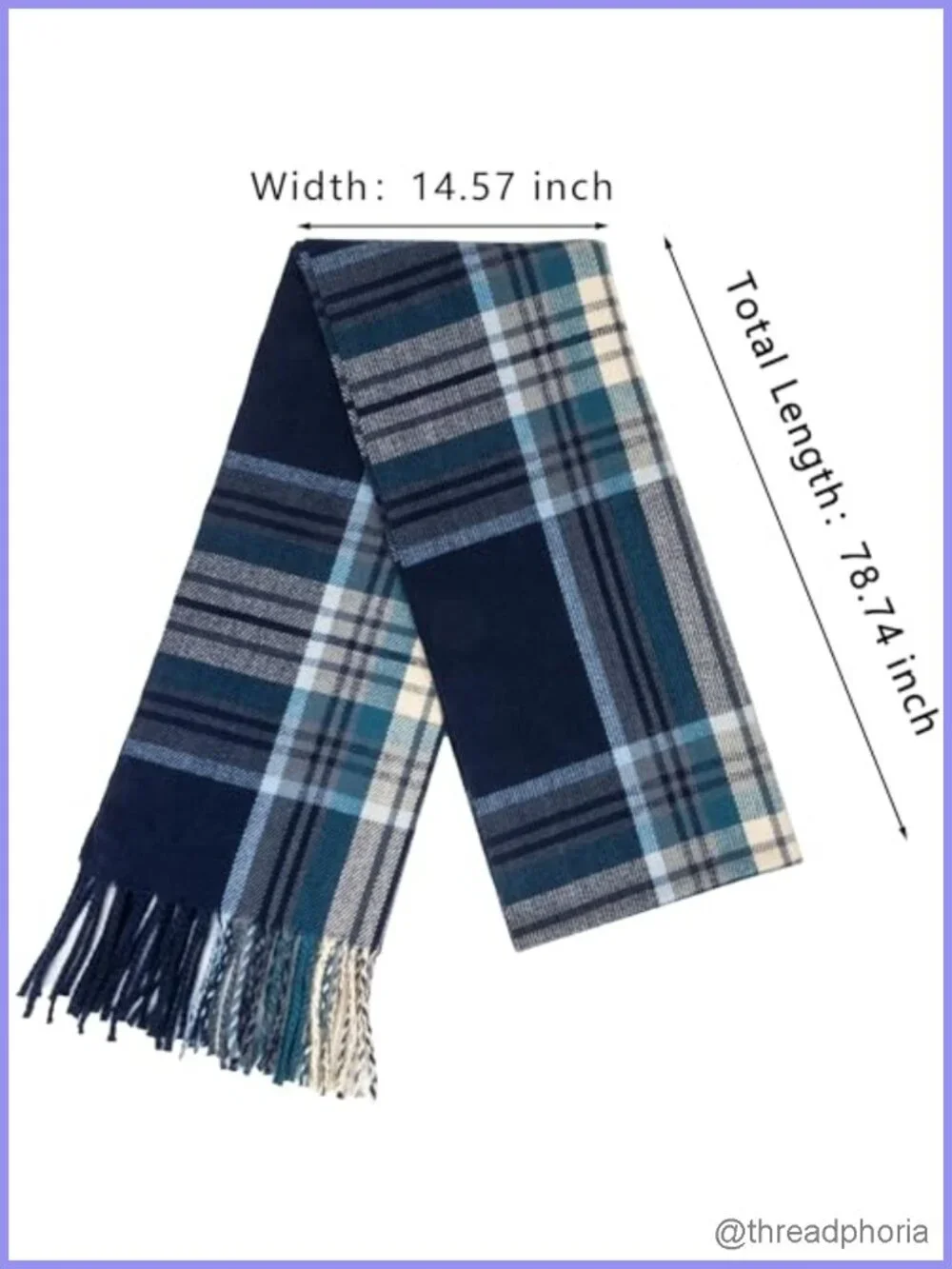 Unisex Tartan Plaid Winter Scarf Wrap Shawl with Tassels Soft Warm Knit Extra